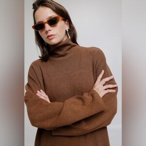 Seestarz Wanted Brown Oversized Jumper women’s large color brown